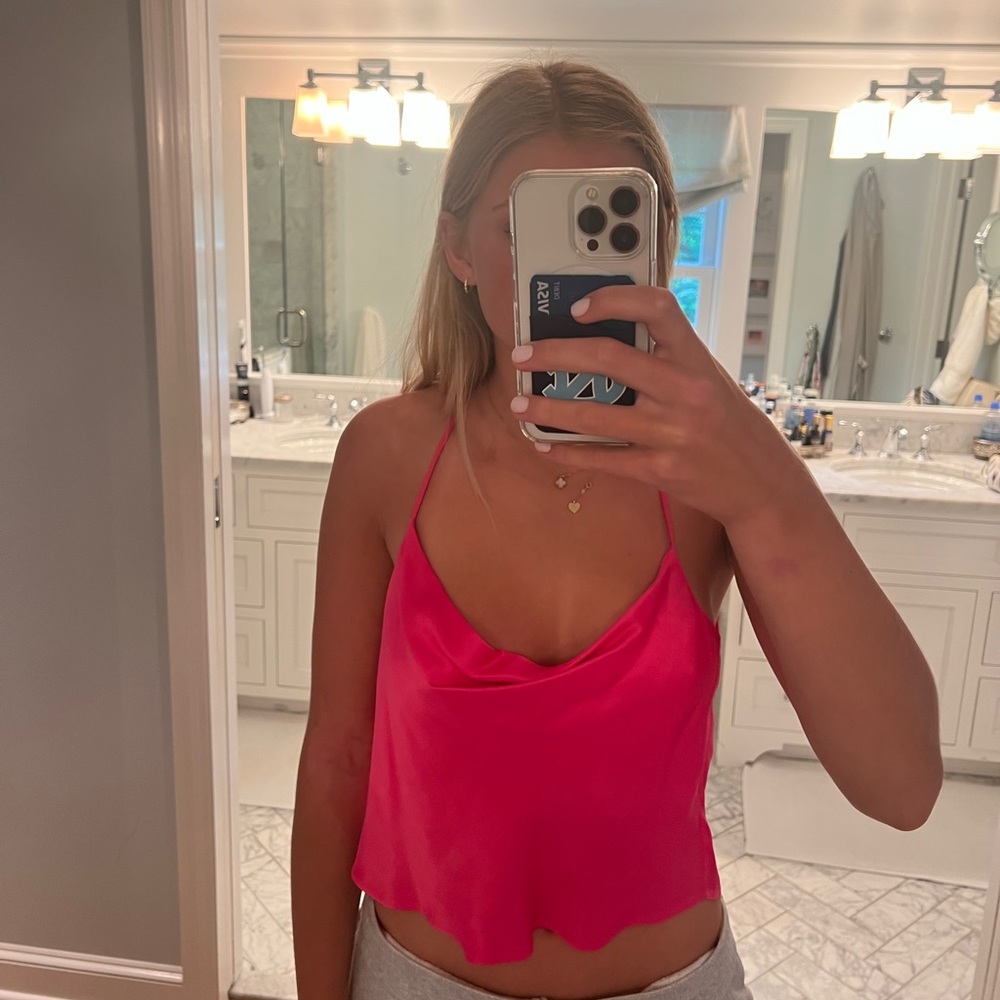 Zara pink silk shirt